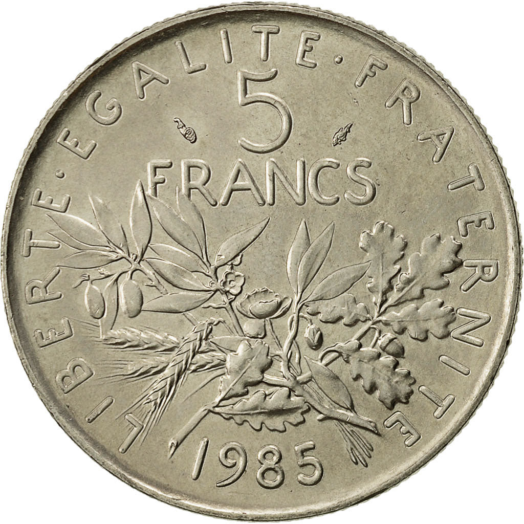 Moneta, Francia, Semeuse, 5 Francs, 1985, Paris, SPL-, Nichel placcato
