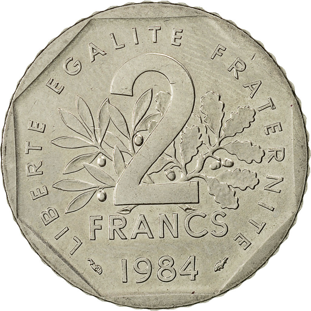 Münze, Frankreich, Semeuse, 2 Francs, 1984, VZ, Nickel, KM:942.1, Gadoury:547