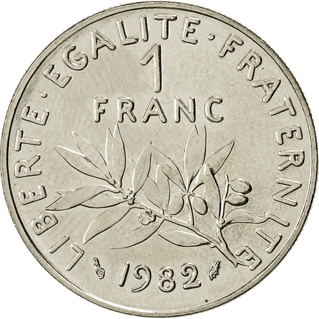 Moneda, Francia, Semeuse, Franc, 1982, Paris, SC, Níquel, KM:925.1, Gadoury:474