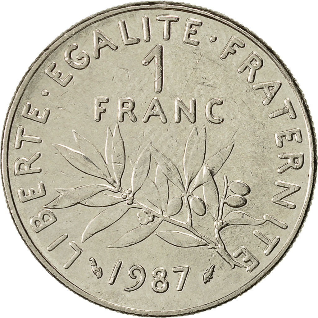 Moneta, Francia, Semeuse, Franc, 1987, Paris, SPL, Nichel, KM:925.1, Gadoury:474