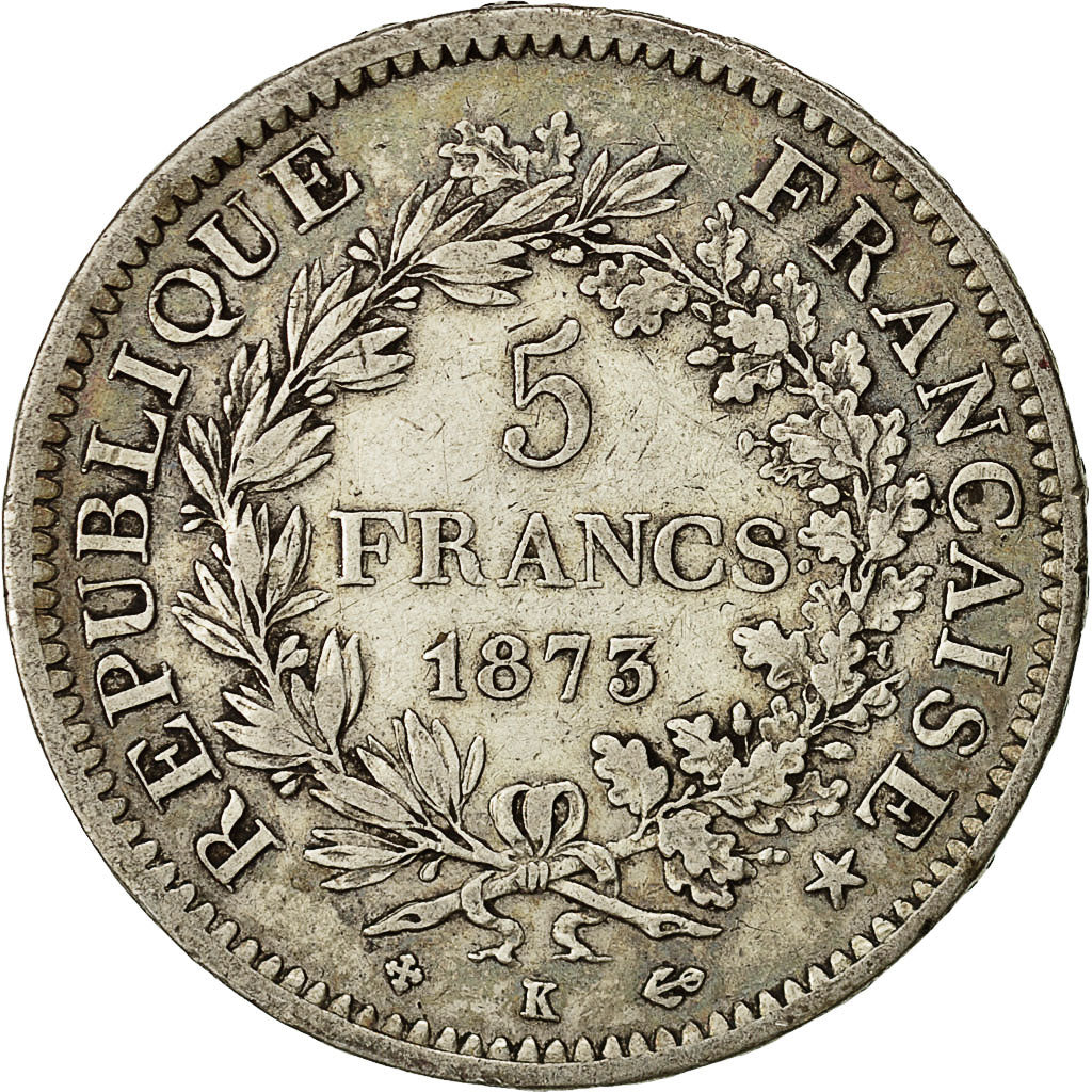 Monnaie, France, Hercule, 5 Francs, 1873, Bordeaux, TTB, Argent, Gadoury:745a