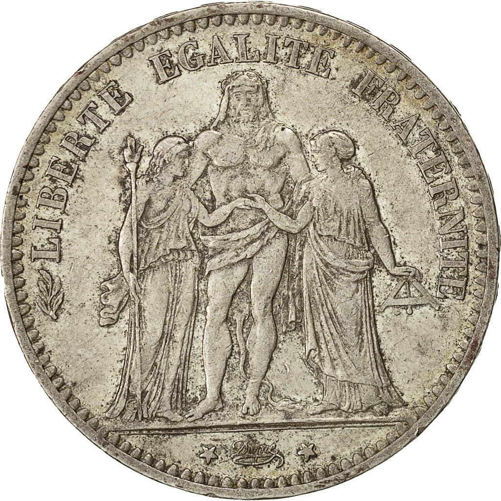 Monnaie, France, Hercule, 5 Francs, 1875, Bordeaux, TTB, Argent, Gadoury:745a