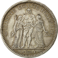 Munten, Frankrijk, Hercule, 5 Francs, 1872, Paris, ZF, Zilver, KM:820.1