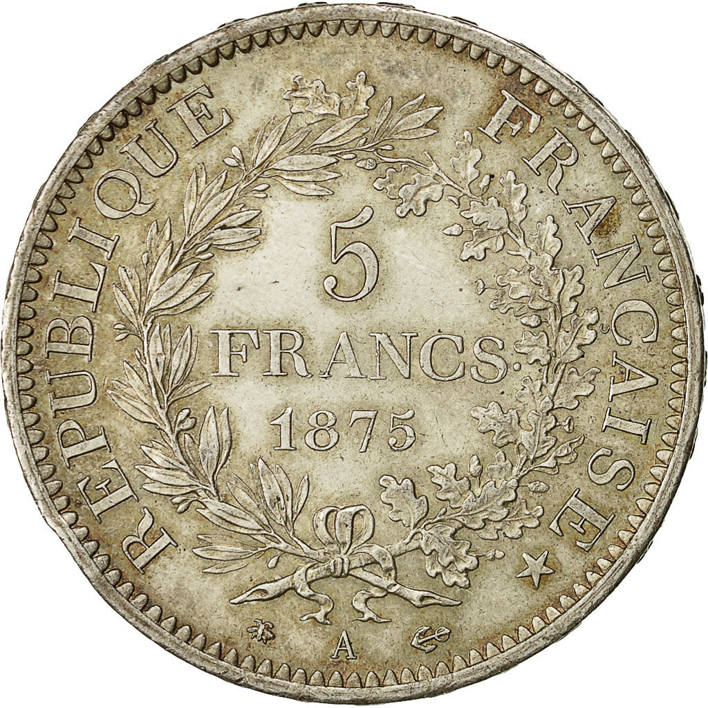 Coin, France, Hercule, 5 Francs, 1875, Paris, EF(40-45), Silver, KM:820.1