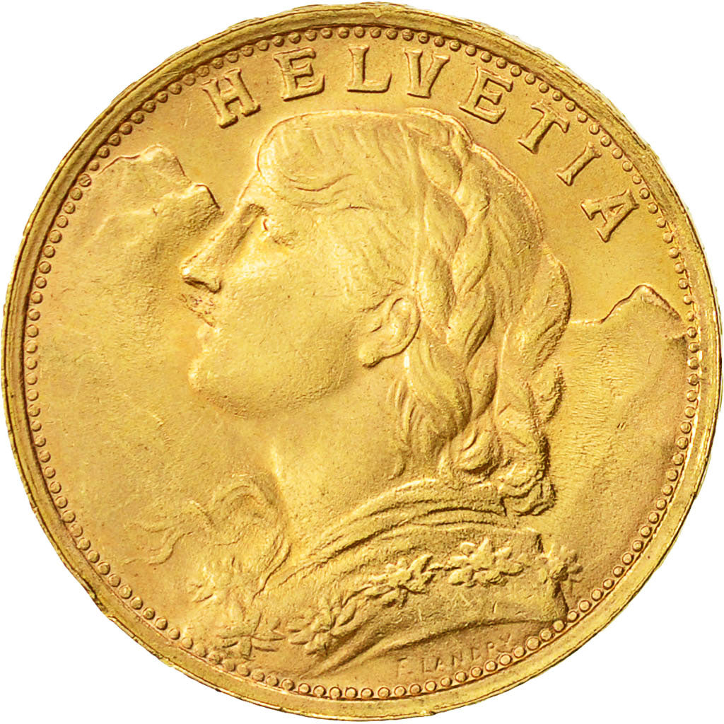Moneda, Suiza, 20 Francs, 1947, Bern, MBC+, Oro, KM:35.1