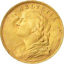 Moneda, Suiza, 20 Francs, 1947, Bern, MBC+, Oro, KM:35.1