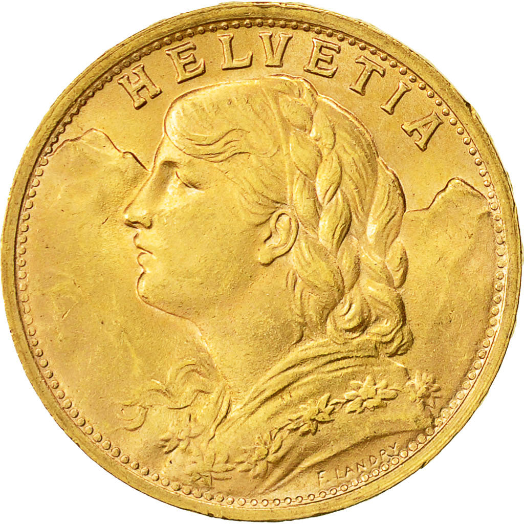 Moneda, Suiza, 20 Francs, 1935, Bern, EBC, Oro, KM:35.1