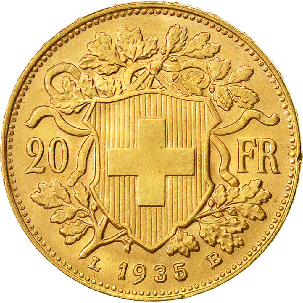 Moneda, Suiza, 20 Francs, 1935, Bern, EBC, Oro, KM:35.1