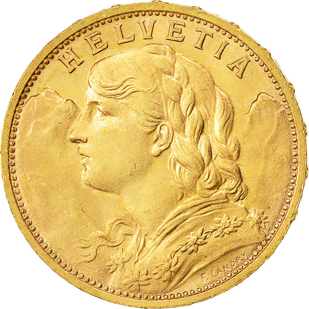 Moneda, Suiza, 20 Francs, 1927, Bern, EBC, Oro, KM:35.1