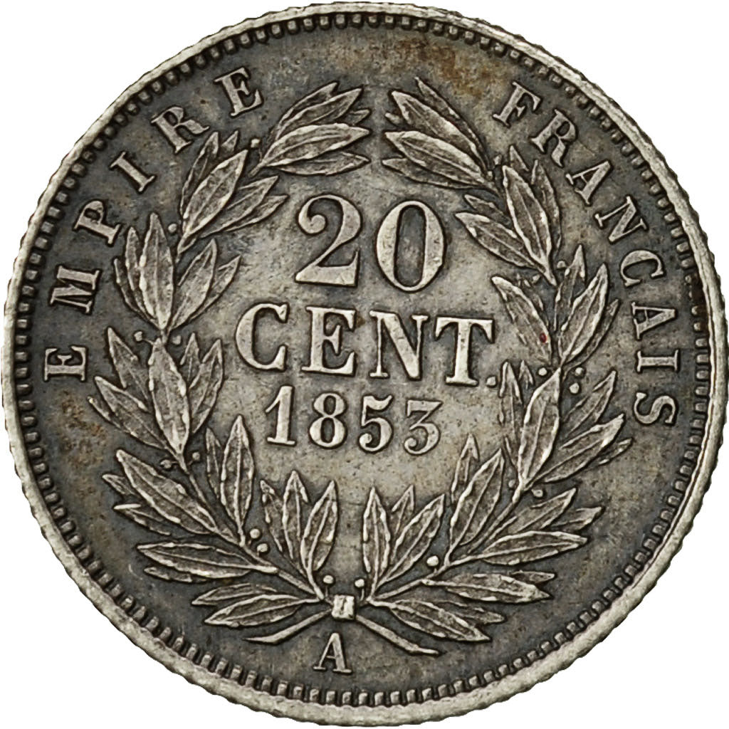 Munten, Frankrijk, Napoleon III, Napoléon III, 20 Centimes, 1853, Paris, PR