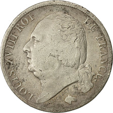 Moneta, Francia, Louis XVIII, Louis XVIII, Franc, 1824, Bordeaux, B+, Argento
