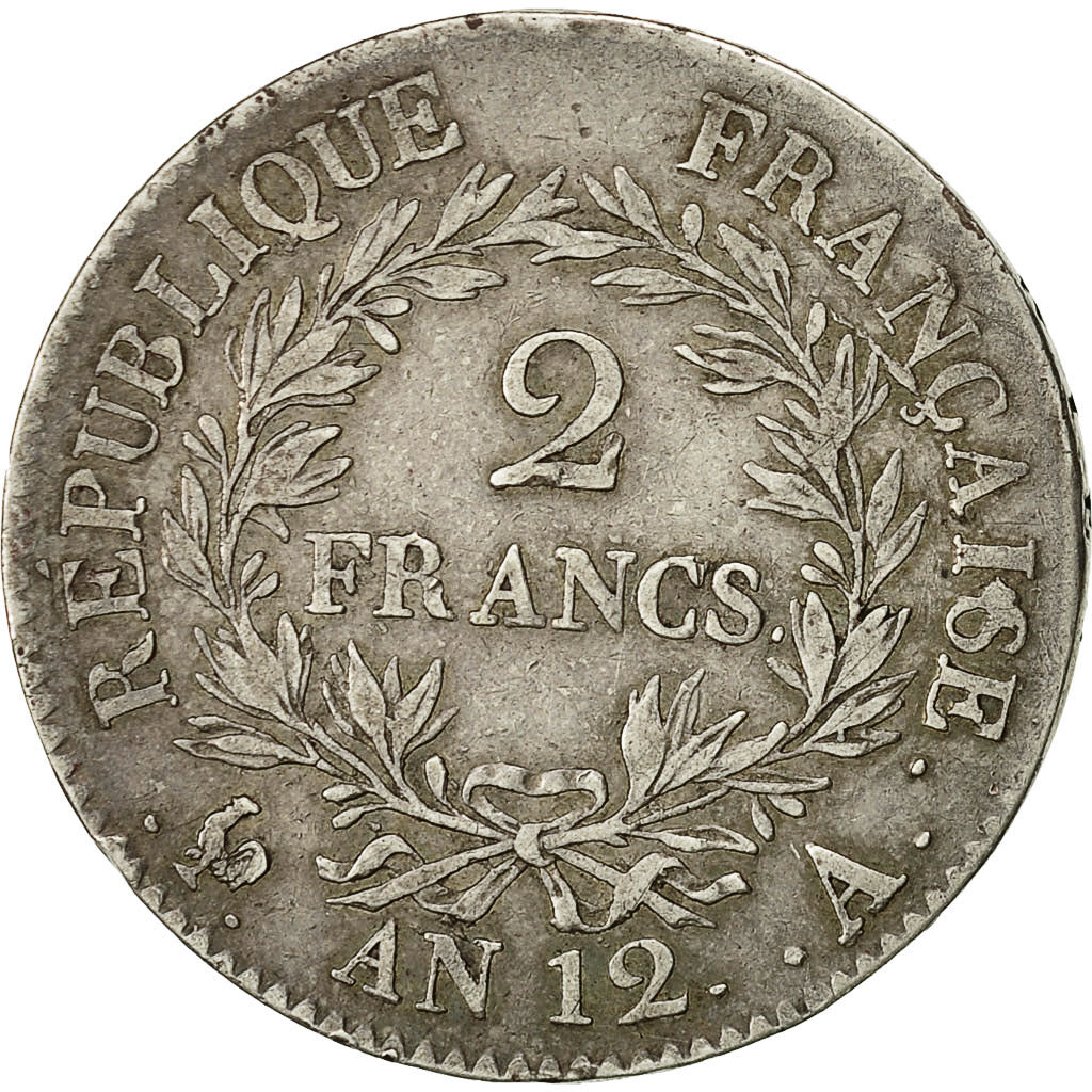 France, Napoléon I, 2 Francs, An 12 (1804), Paris, TTB, Argent, Gadoury:494