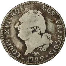 Moneta, Francia, 30 sols françois, 30 Sols, 1792, Paris, MB, Argento, KM:606.1