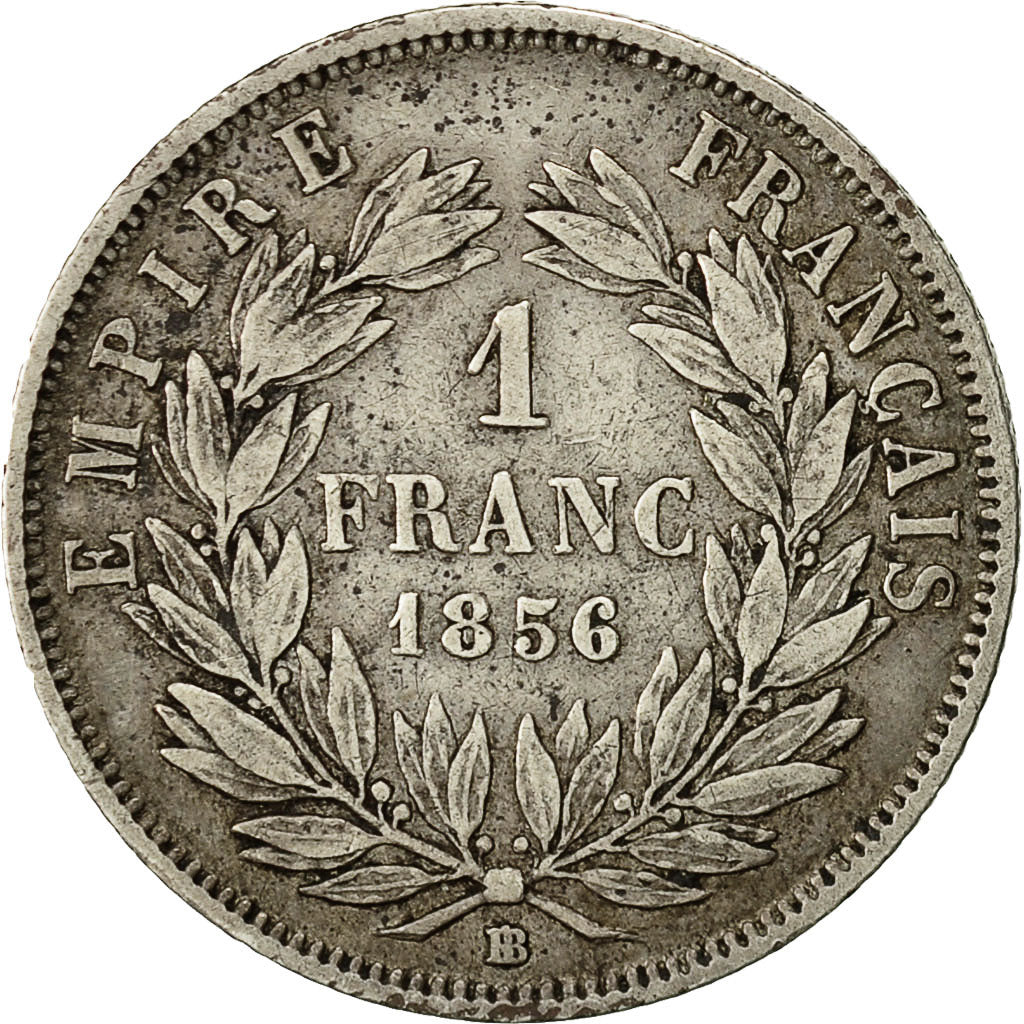 Münze, Frankreich, Napoleon III, Napoléon III, Franc, 1856, Strasbourg, SS