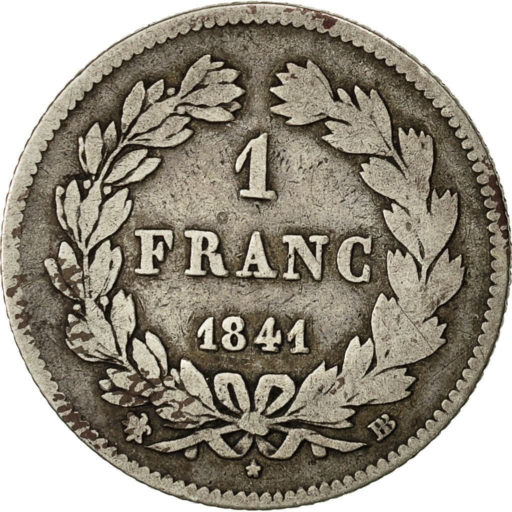 Coin, France, Louis-Philippe, Franc, 1841, Strasbourg, F(12-15), Silver