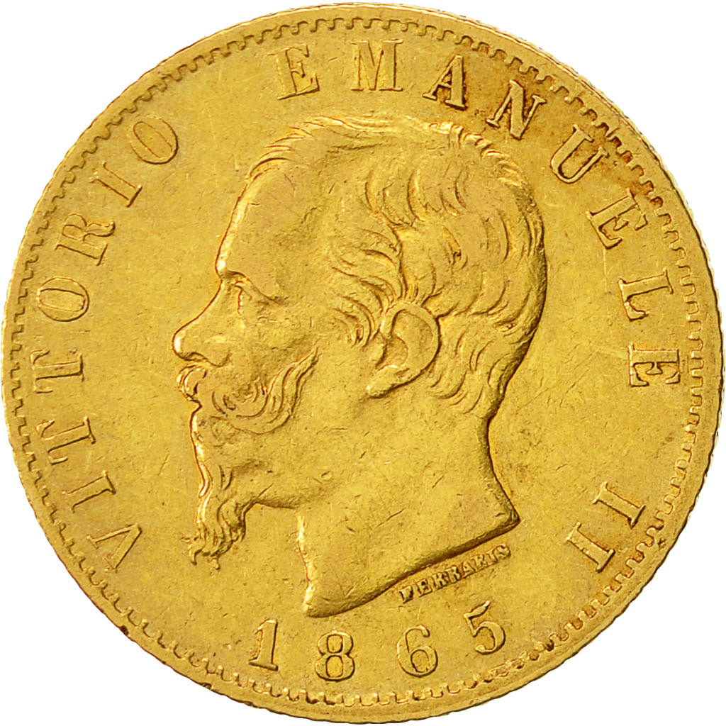 Monnaie, Italie, Vittorio Emanuele II, 20 Lire, 1865, Torino, TTB+, Or, KM:10.1