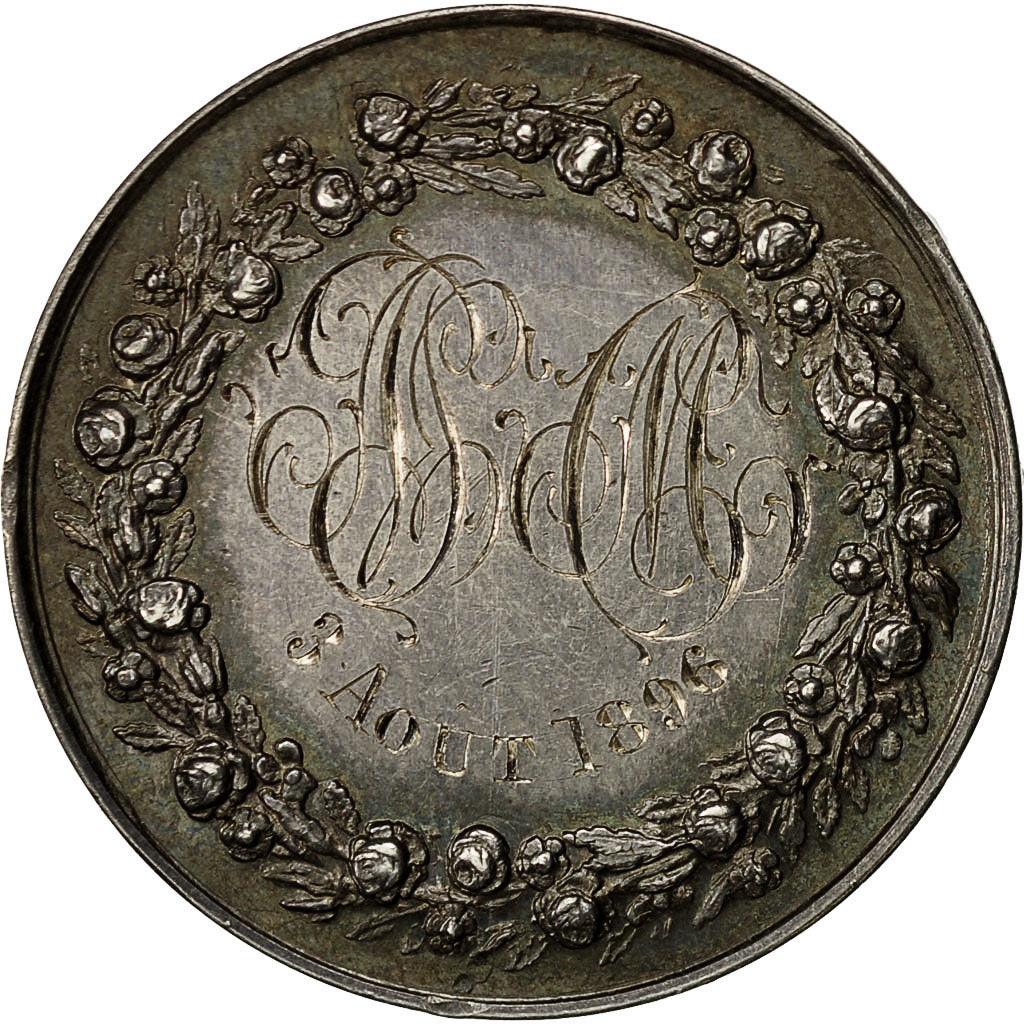 France, Médaille, Wedding medal, 1896, TTB+, Argent