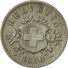 Coin, Switzerland, 20 Rappen, 1850, Strasbourg, AU(50-53), Billon, KM:7
