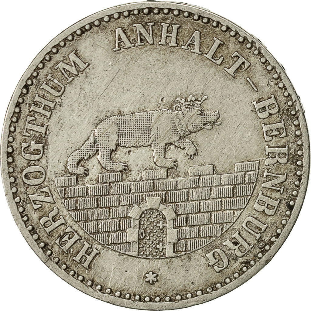Coin, German States, ANHALT-BERNBURG, Alexander Carl, 1/6 Thaler, 1856