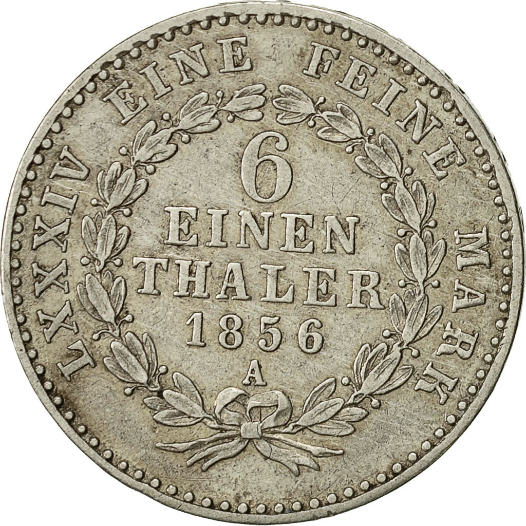 Coin, German States, ANHALT-BERNBURG, Alexander Carl, 1/6 Thaler, 1856
