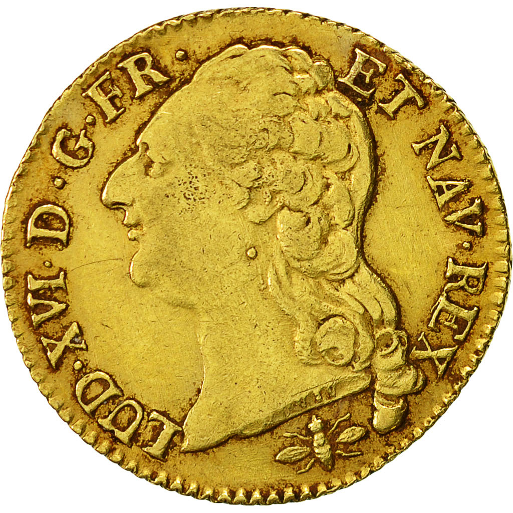Munten, Frankrijk, Louis d'Or, 1787, Lyon, ZF, Goud, Gadoury:361