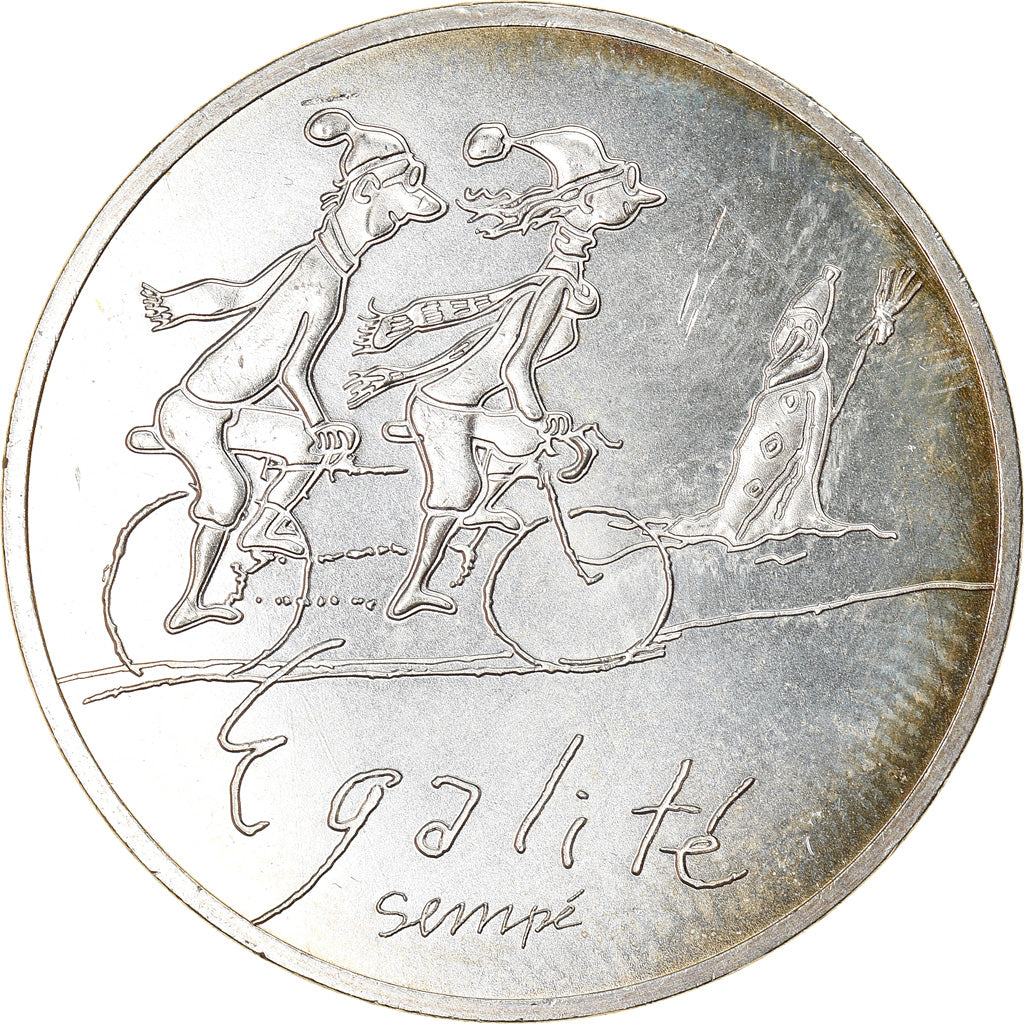 France, 10 Euro, Egalité Hiver Sempé, 2014, Paris, MS(64), Silver