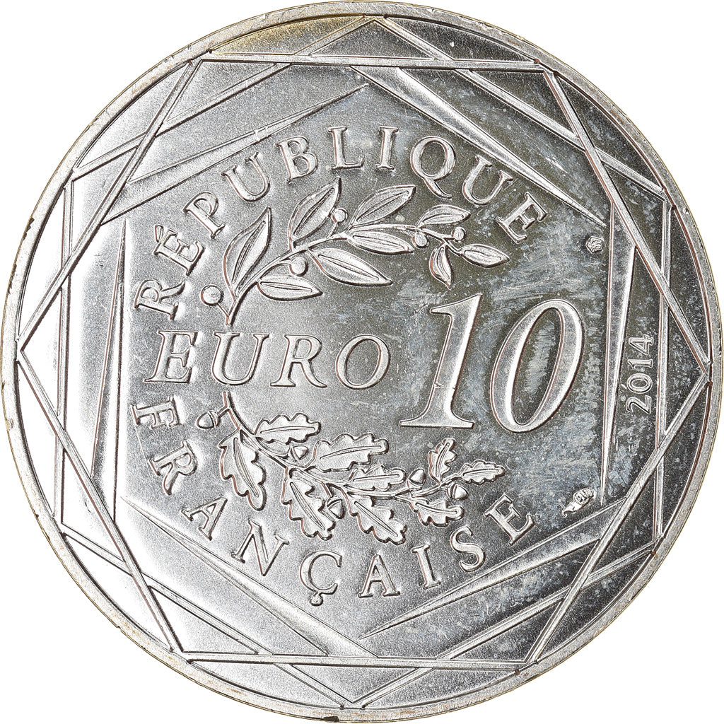 France, 10 Euro, Egalité Hiver Sempé, 2014, Paris, MS(64), Silver