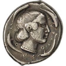 Sicily, Syracuse (450-410 BC) , Arethusa, nymph, Tetradrachm, EF(40-45),...