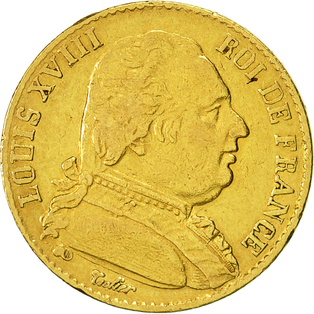 Coin, France, Louis XVIII, Louis XVIII, 20 Francs, 1815, Paris, EF(40-45), Gold