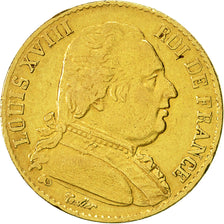 Coin, France, Louis XVIII, Louis XVIII, 20 Francs, 1815, Paris, EF(40-45), Gold