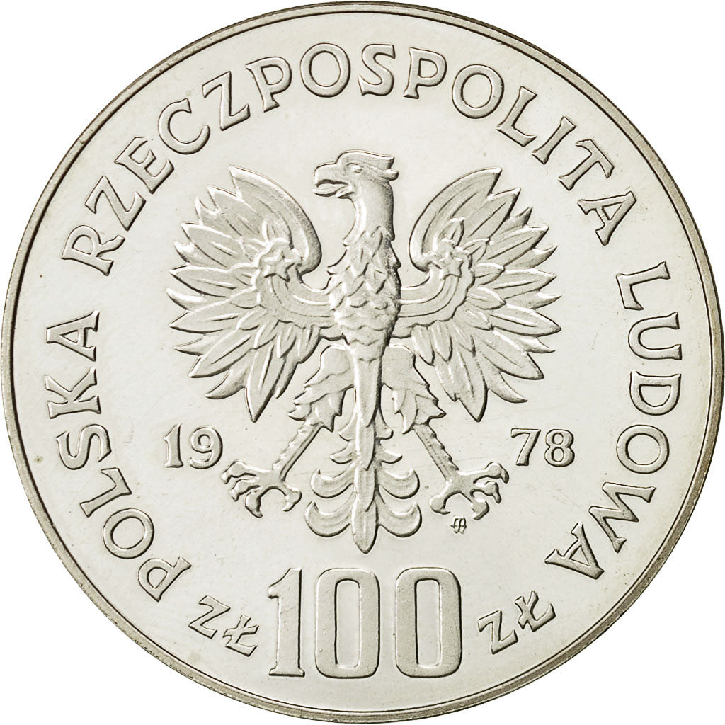 Coin, Poland, 100 Zlotych, 1978, Warsaw, MS(63), Silver, KM:92
