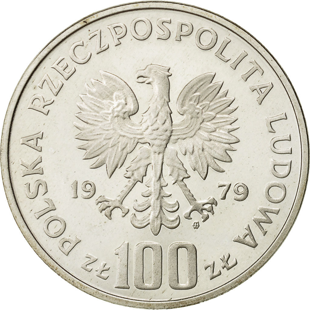 Coin, Poland, 100 Zlotych, 1979, Warsaw, MS(63), Silver, KM:105