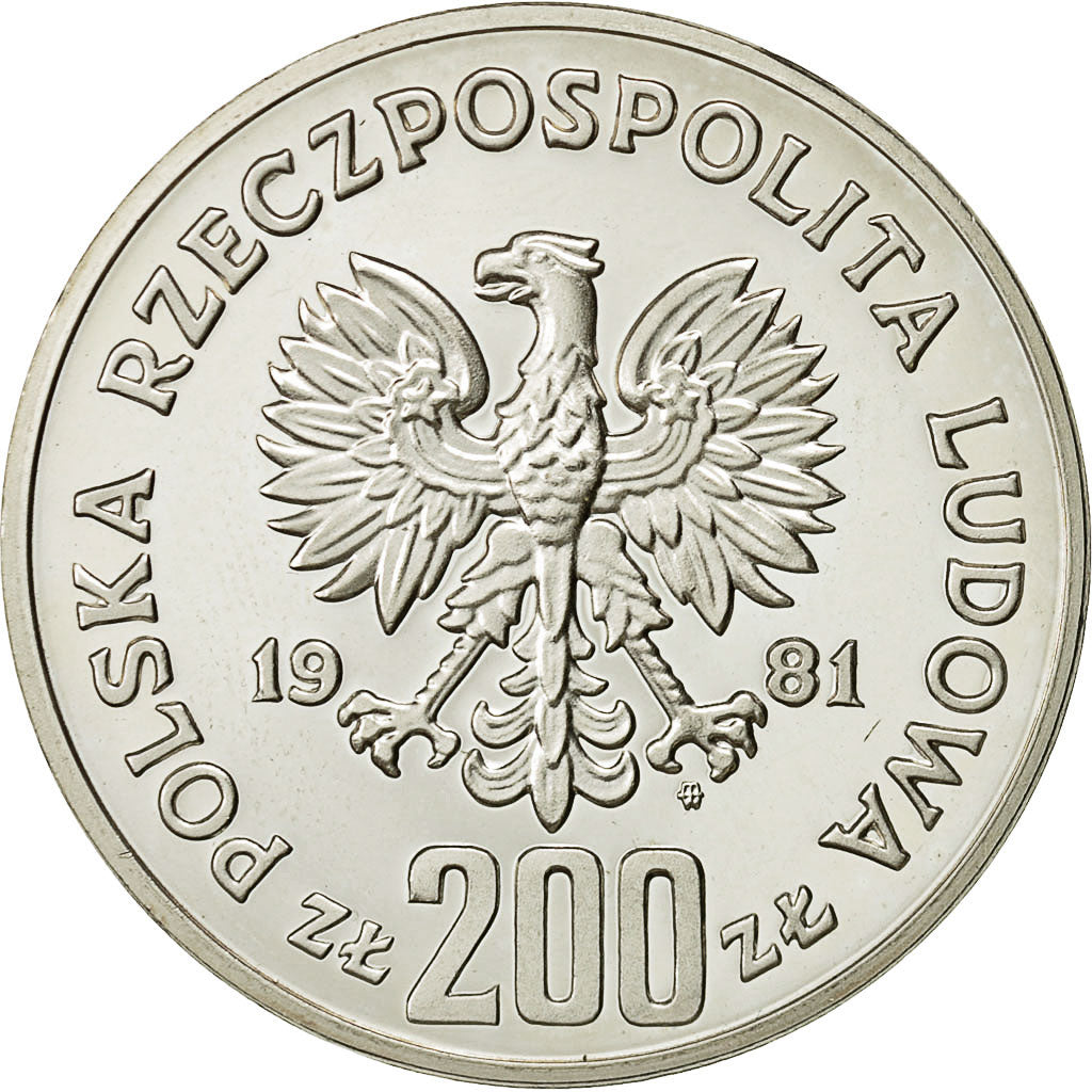 Moneta, Polonia, 200 Zlotych, 1981, Warsaw, SPL, Argento, KM:Pr456
