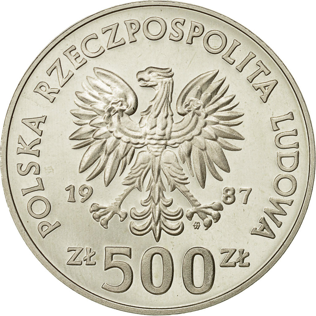 Moneta, Polonia, 500 Zlotych, 1987, Warsaw, FDC, Argento, KM:166