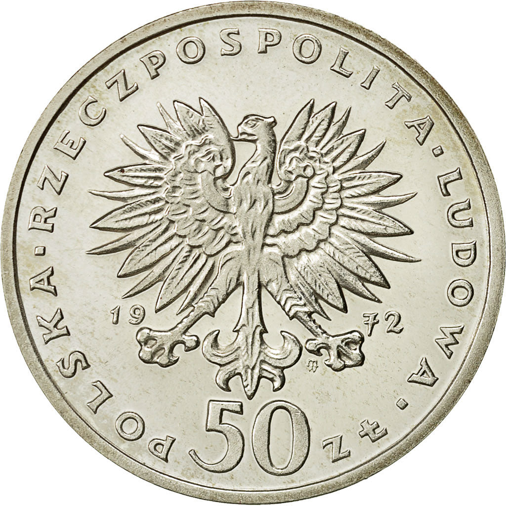 Munten, Polen, 50 Zlotych, 1972, Warsaw, FDC, Zilver, KM:66