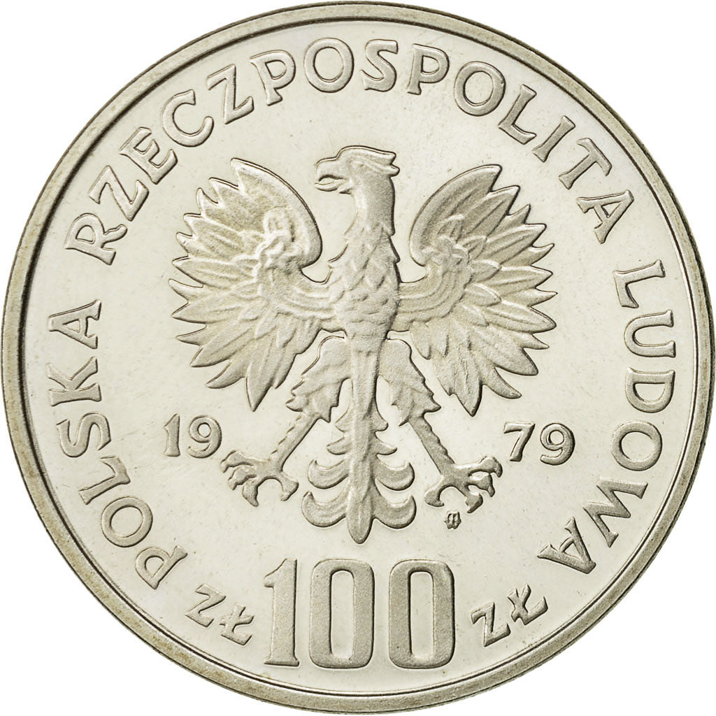 Coin, Poland, 100 Zlotych, 1979, Warsaw, MS(65-70), Silver, KM:105