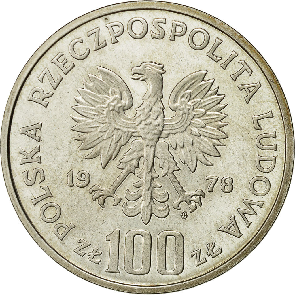 Coin, Poland, 100 Zlotych, 1978, Warsaw, MS(65-70), Silver, KM:96