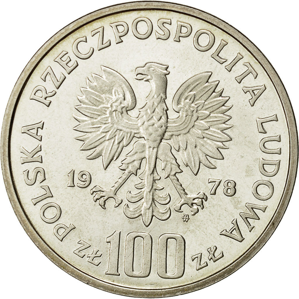 Coin, Poland, 100 Zlotych, 1978, Warsaw, MS(65-70), Silver, KM:94