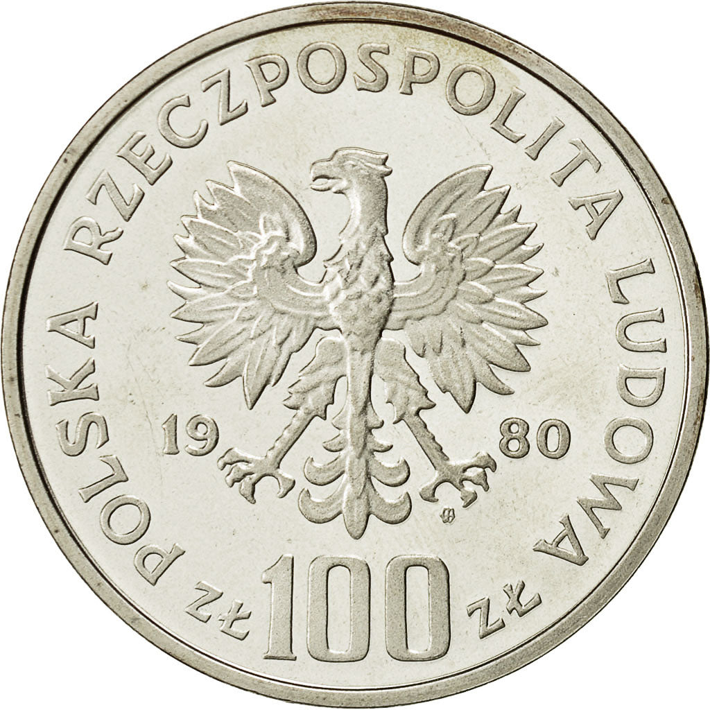 Moneta, Polonia, 100 Zlotych, 1980, Warsaw, FDC, Argento, KM:121
