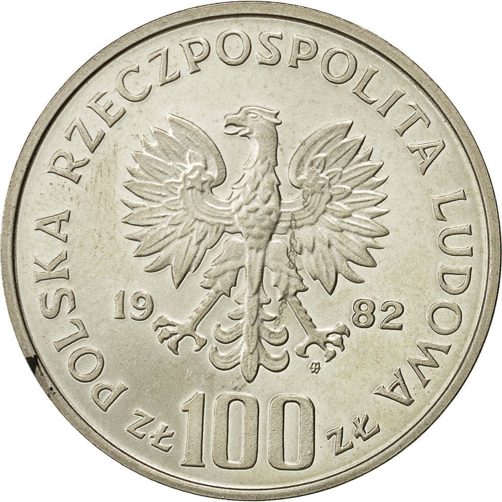 Moneda, Polonia, 100 Zlotych, 1982, Warsaw, FDC, Plata, KM:141