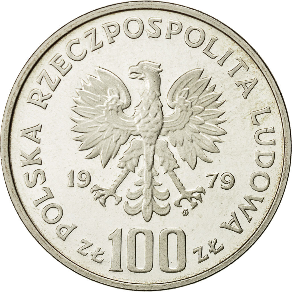 Coin, Poland, 100 Zlotych, 1979, Warsaw, MS(65-70), Silver, KM:Pr349