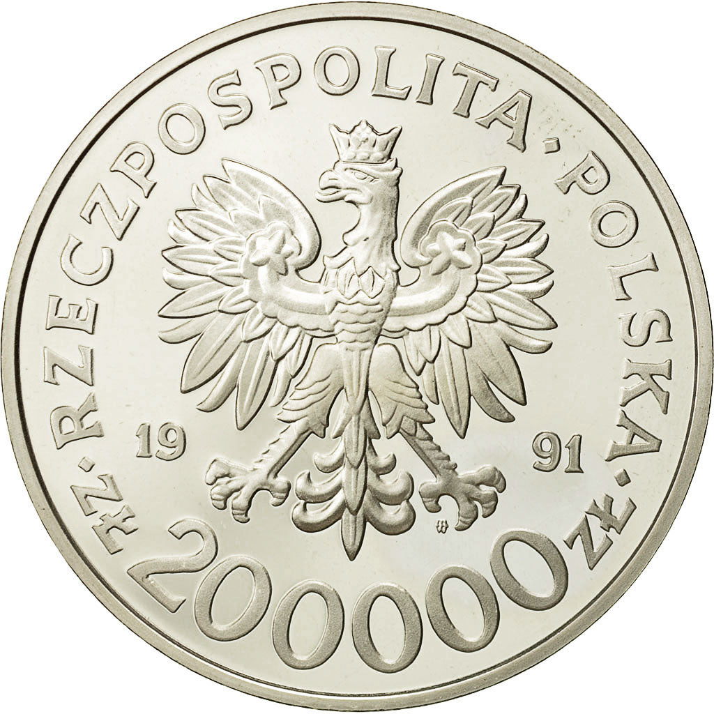 Münze, Polen, 200000 Zlotych, 1991, Warsaw, STGL, Silber, KM:228