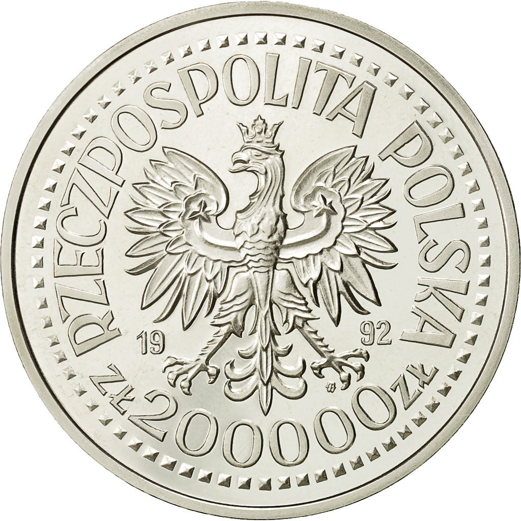 Moneta, Polska, 200000 Zlotych, 1992, Warsaw, MS(65-70), Srebro, KM:231
