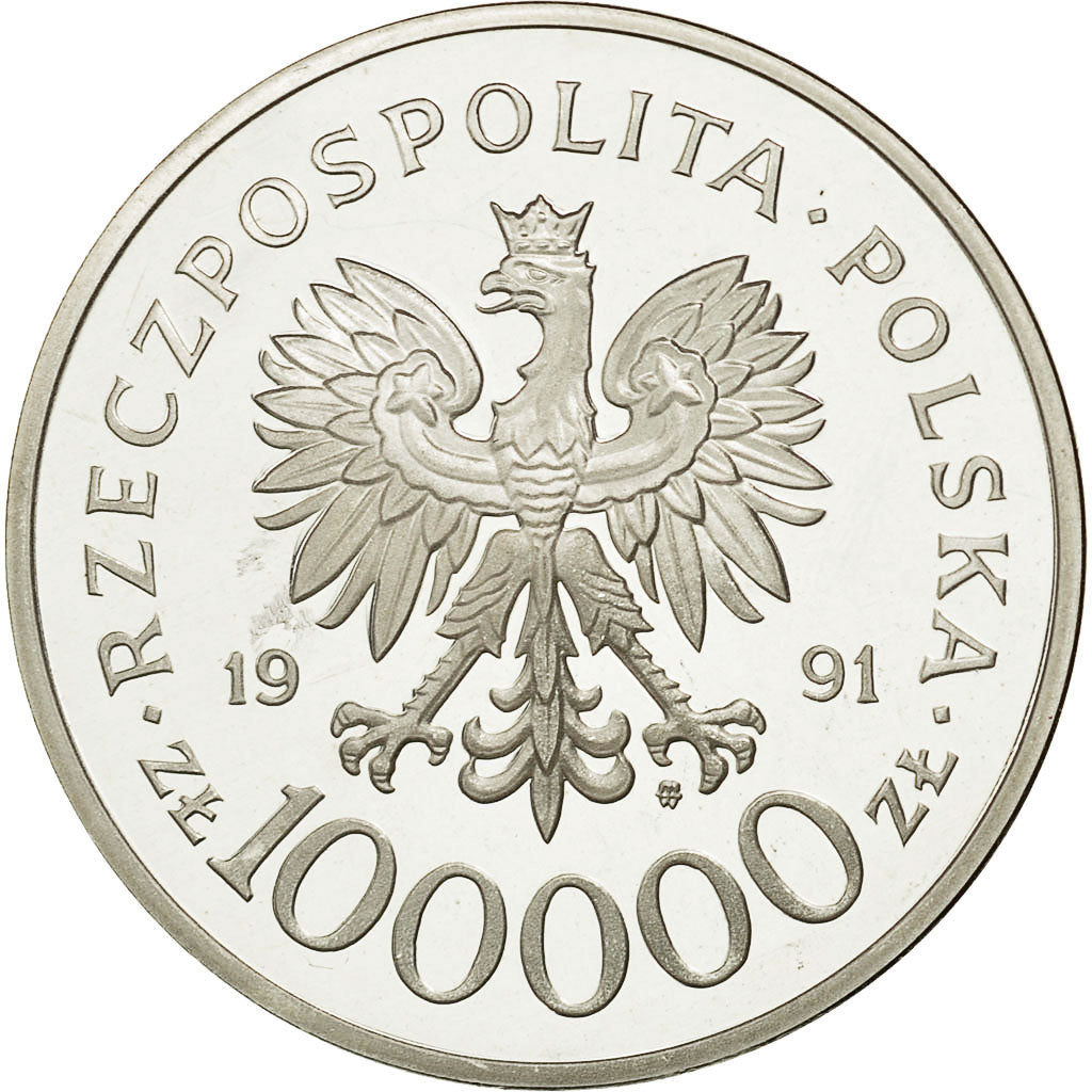Monnaie, Pologne, 100000 Zlotych, 1991, Warsaw, FDC, Argent, KM:235