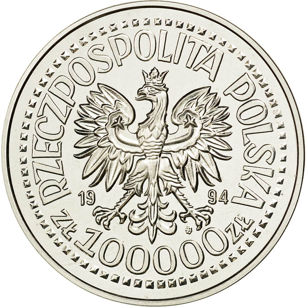 Moneta, Polonia, 100000 Zlotych, 1994, Warsaw, FDC, Argento, KM:268