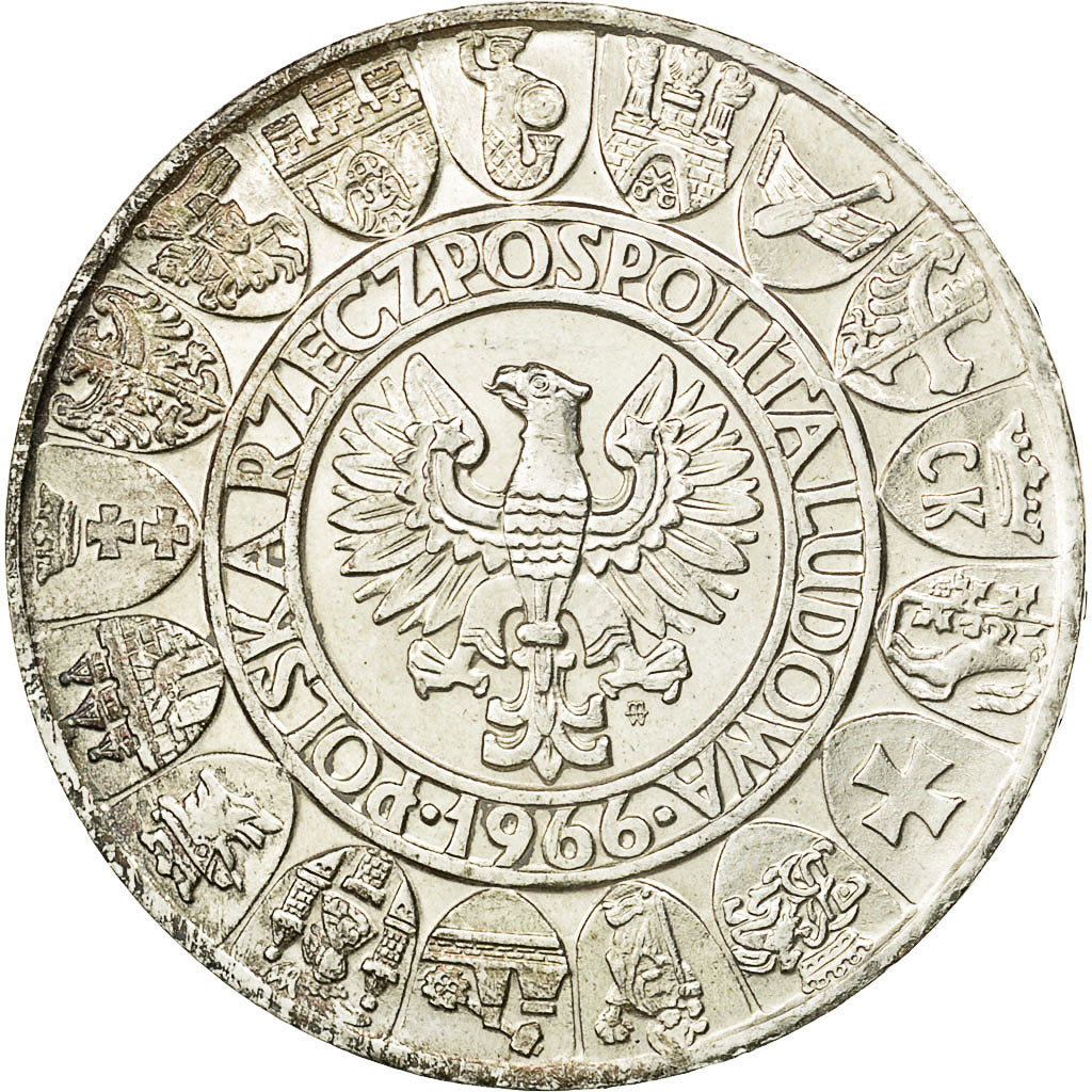 Moneta, Polonia, 100 Zlotych, 1966, Warsaw, SPL, Argento, KM:Pr146