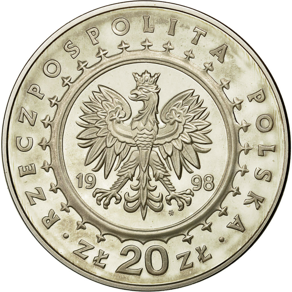 Monnaie, Pologne, 20 Zlotych, 1998, Warsaw, FDC, Argent, KM:348