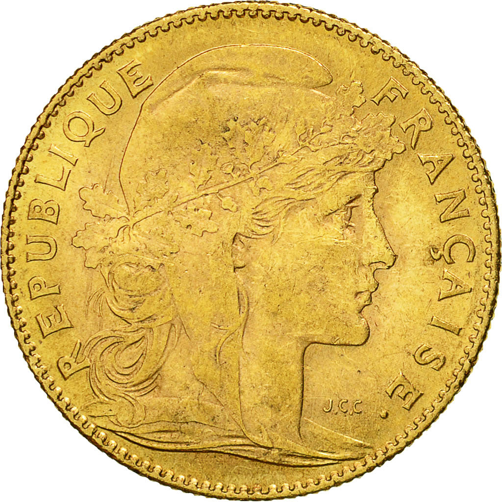 Coin, France, Marianne, 10 Francs, 1914, Paris, AU(55-58), Gold, KM:846