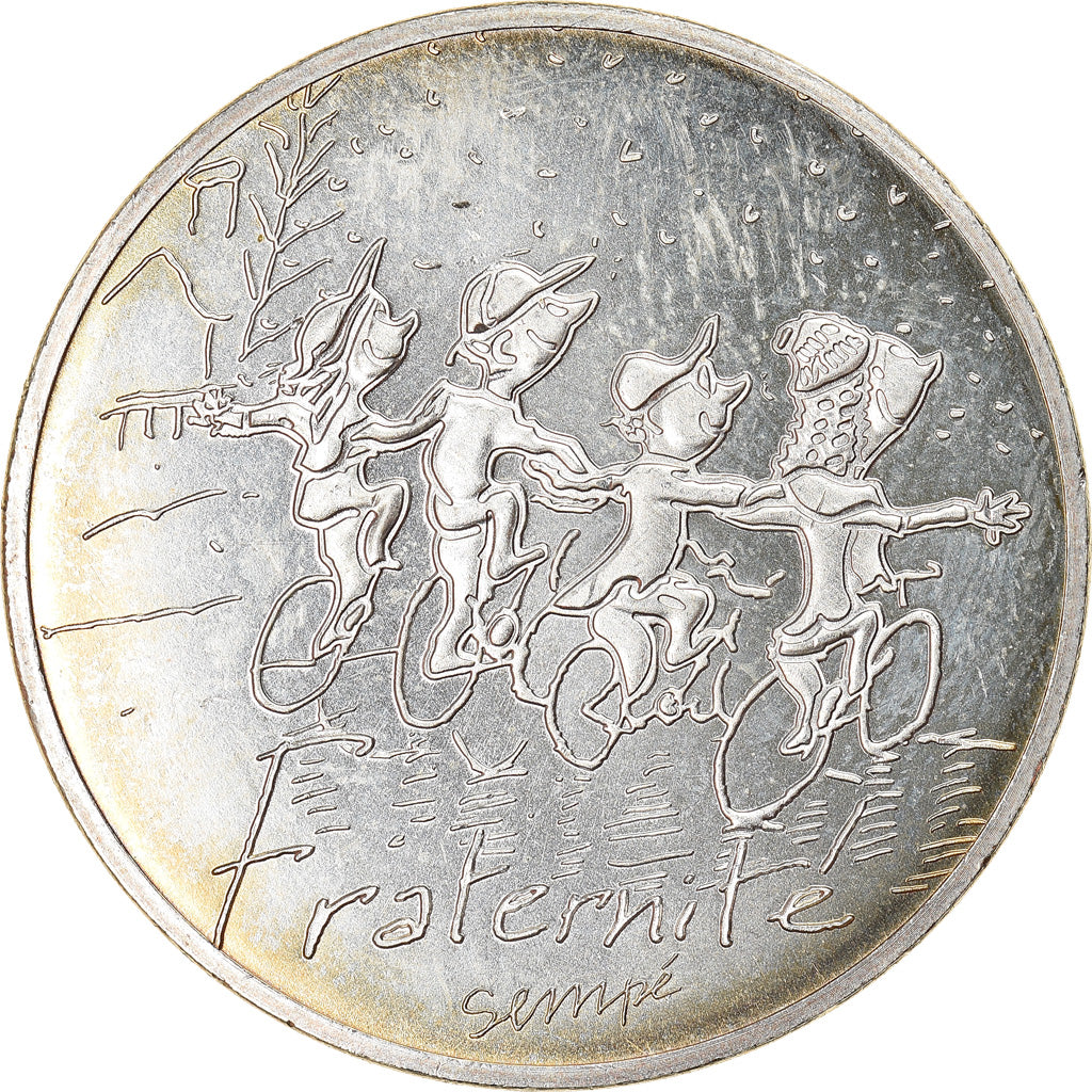 France, 10 Euro, Fraternité Hiver Sempé, 2014, Paris, MS(65-70), Silver