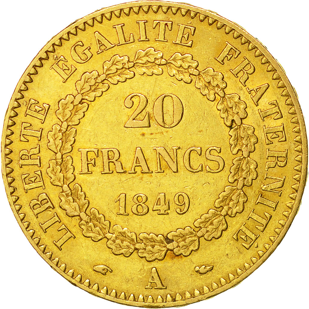 Münze, Frankreich, Génie, 20 Francs, 1849, Paris, SS, Gold, KM:757